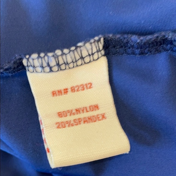 Aryeh womens blouse large 12 14 Navy Blue bell sleeve stretch business casual - Picture 6 of 7